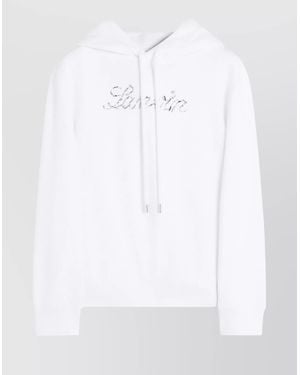 Lanvin Cotton Sequin Hooded Sweatshirt - White