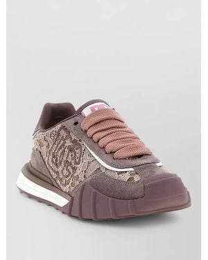 Dolce & Gabbana Dg Athletic Sneakers Suede Lace Design - Pink