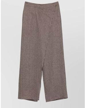 Alysi Striped Wide Leg Tailored Pants - Gray