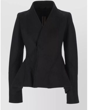 Rick Owens Wool Single Breasted Coat - Black