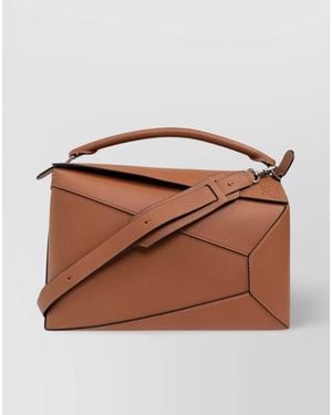 Loewe Calf Leather Puzzle Edge Large Shoulder Bag - Brown