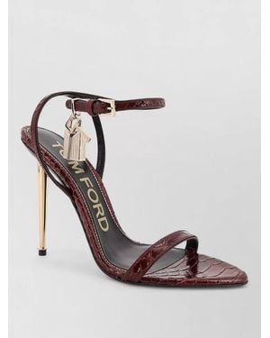 Tom Ford Laminated Leather Sandals Iconic Padlock Design - Multicolor