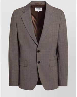 MM6 by Maison Margiela Wool-Blend Single-Breasted Jacket - Brown