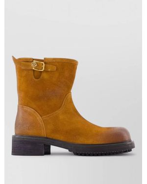 Versace Suede Ankle Boots - Brown