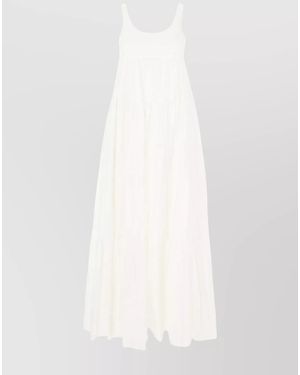 Michael Kors Long Tiered Cotton Dress - White