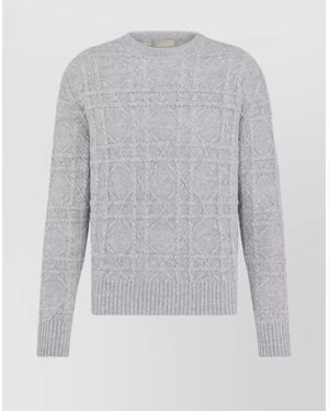 Dior Textured Ribbed Knit Top - Gray