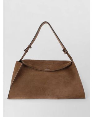 Studio Nicholson Suede Leather Shoulder Bag - Brown