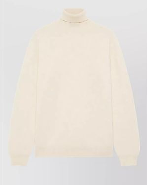 Lardini Cashmere Wool Ribbed High-Neck Long-Sleeve Jumper - Natural