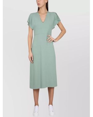 BOSS V-Neck Midi Dress - Green
