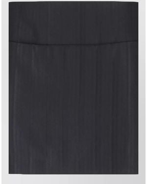 Dondup Midi Skirt High Waist Fitted Striped - Black