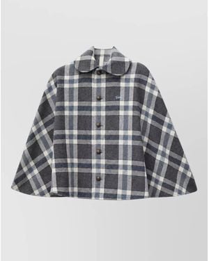 KENZO Wool-Blend Single-Breasted Military Cape - Multicolour
