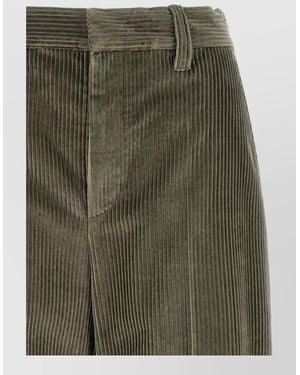 Brunello Cucinelli High Rise Corduroy Trousers Flared Leg - Green