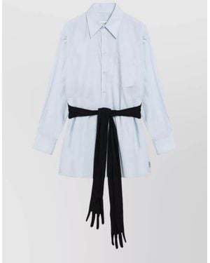 MM6 by Maison Margiela Cotton Long-Sleeve Shirt - White