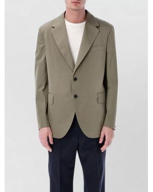 Prada Poplin Blazer Regular Fit Notch Lapel - Natural