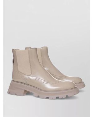 McQueen Leather Chelsea Boots - Natural
