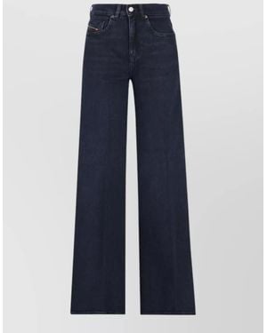 DIESEL High Waist Wide Leg Five Pocket Jeans - Blue