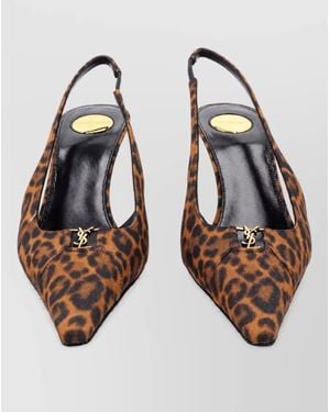 Saint Laurent Leopard-Print Slingback Pumps - Multicolor