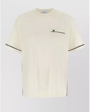 Ferragamo Gancini Crew Neck T Shirt Pocket Trim - Natural