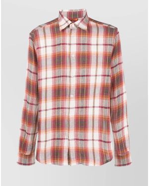 Barena Checked Cotton Blend Shirt - Red