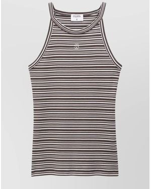 Filippa K Striped Fine-Ribbed Halterneck Tank Top - Grey