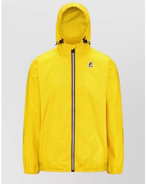 K-Way Claude Hood Jacket Elastic Cuffs Packable - Yellow