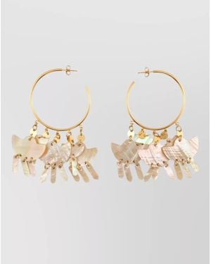 Isabel Marant Seashell Hoop Earrings And Butterfly Charms - White