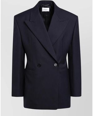 Saint Laurent Wool Double-Breasted Blazer - Blue