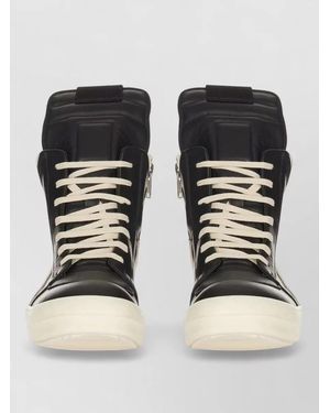 Rick Owens Geometric High Top Sneakers Contrast Sole - Black