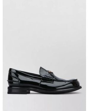 Prada Loafers Round Toe Patent Tone Hardware - Black