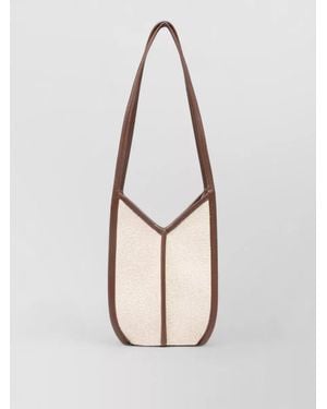 Hereu Canvas Panelled Bucket Bag - White