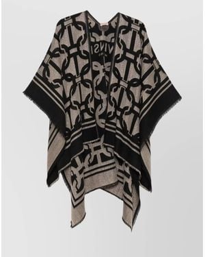 Twinset Open Front Jacket Fringed Edges - Black