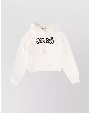 Marni Cotton Logo-Print Sweatshirt - White