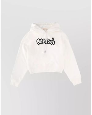 Marni Cotton Logo-Print Sweatshirt - White