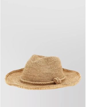 IBELIV Rodeo Hat Wide Brim Woven Knot - Natural