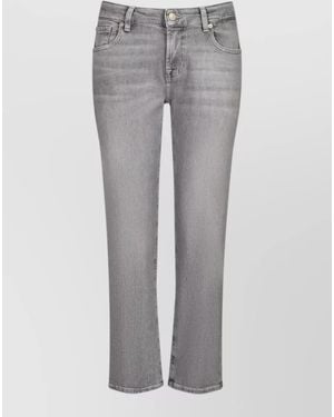 7 For All Mankind Straight Leg Denim Mid Rise Belt Loops - Grey