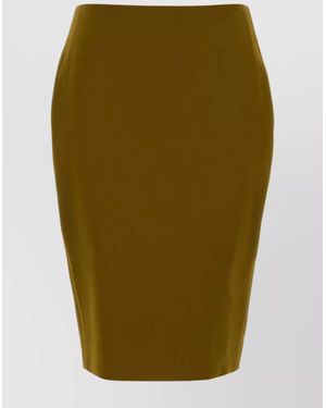 Saint Laurent High Waist Stretch Viscose Blend Skirt - Green