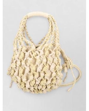 Alysi Beach Bag Knotted Top Handle Woven - Natural