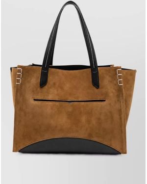 JW Anderson Loafer Bag Suede And Leather Tote Bag - Brown