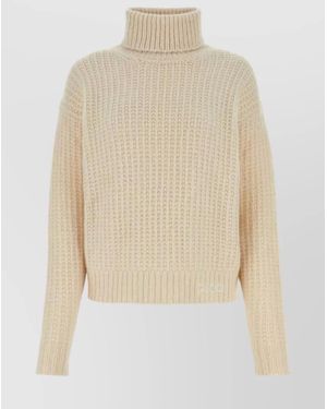 Gucci Cashmere Silk Oversized Turtleneck Jumper - White