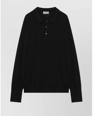John Smedley Cotton Polo Shirt - Black