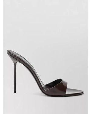 Paris Texas Open Toe Stiletto Heel Leather Mules - Metallic