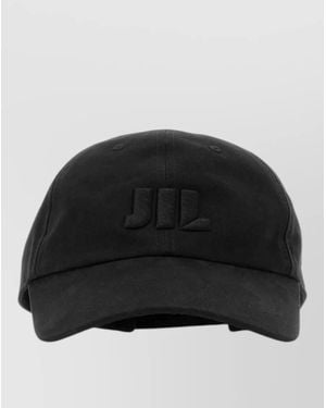 Jil Sander Twill Baseball Cap Curved Brim Design - Black