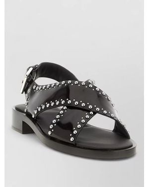 Church's Remi Sandals Open Toe Flat Sole Studs - Black