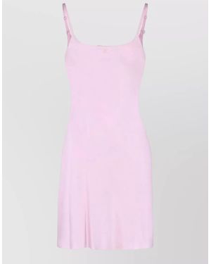 Courreges Mini Dress Adjustable Spaghetti Straps Cutout Back - Pink