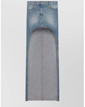 Courreges Denim High-Rise Cutout Skirt - Blue