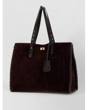 Anya Hindmarch Suede Leather Tote Bag - Black