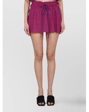Ganni Drawstring Waist Square Neckline Skirt - Pink