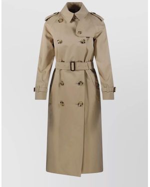 Burberry Waterloo Trench Coat Belted Waist - Natural