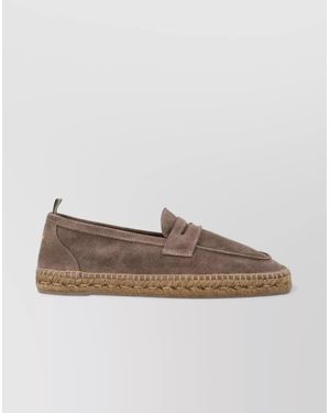 Castañer Suede Stitched Round Toe Espadrilles - Multicolor