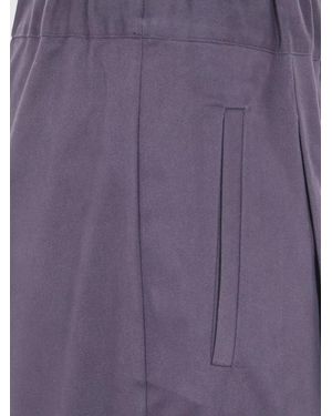 Semicouture Cotton Wide-Leg Pants - Purple